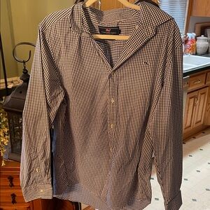 Nautica Blue and White Gingham Shirt